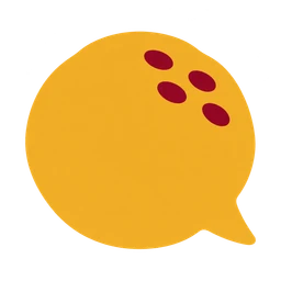 A golden puri shaped like a conversation bubble